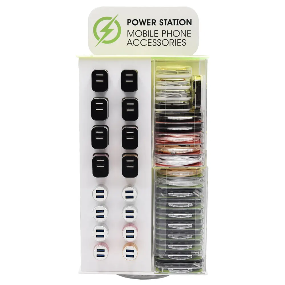 Store Shop Acrylic USB Car Charger Cable Phone Accessories Desk Display  Stand Acrylic Cellphone Charger Display