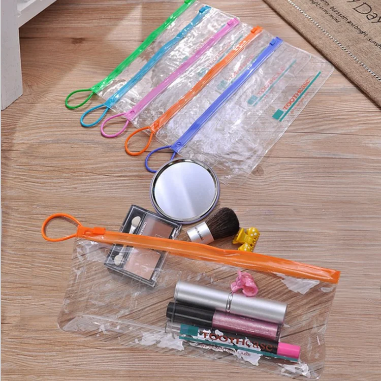 Clear PVC Toothpaste Case Portable PVC Plastic Ziplock Toothbrush Bag
