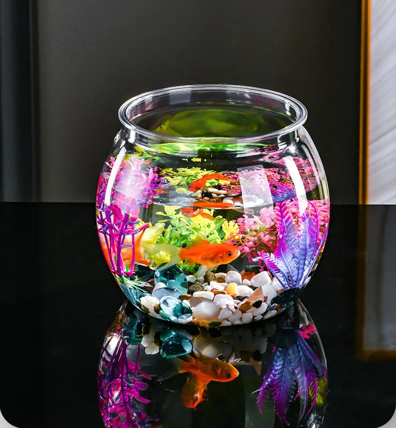 New Pet Mini Plastic Fish Bowl Aquariums Acrylic Goldfish Tank Bowl Clear Round Gallon Fish Bowl