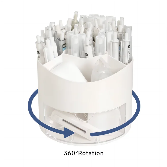 Фабричный Многофункциональный пластиковый офисный Настольный Органайзер на 360 градусов вращающийся держатель ручки с выдвижным ящиком для детей