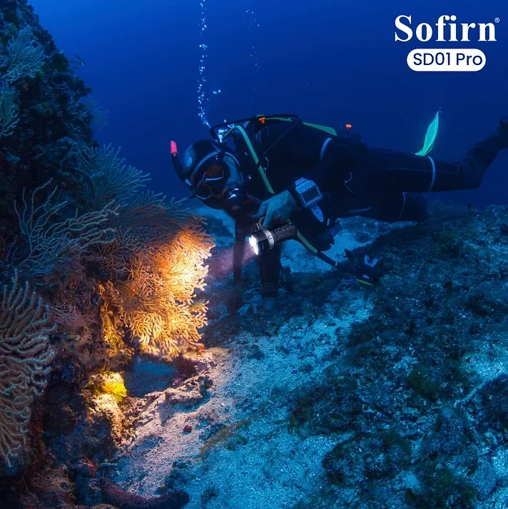 Torcia Subacquea LetonPower Tynny-13se - 2200 Lumen, 6 Modalit&agrave;, Ricaricabile USB-C, Impermeabile 100m - Grigio