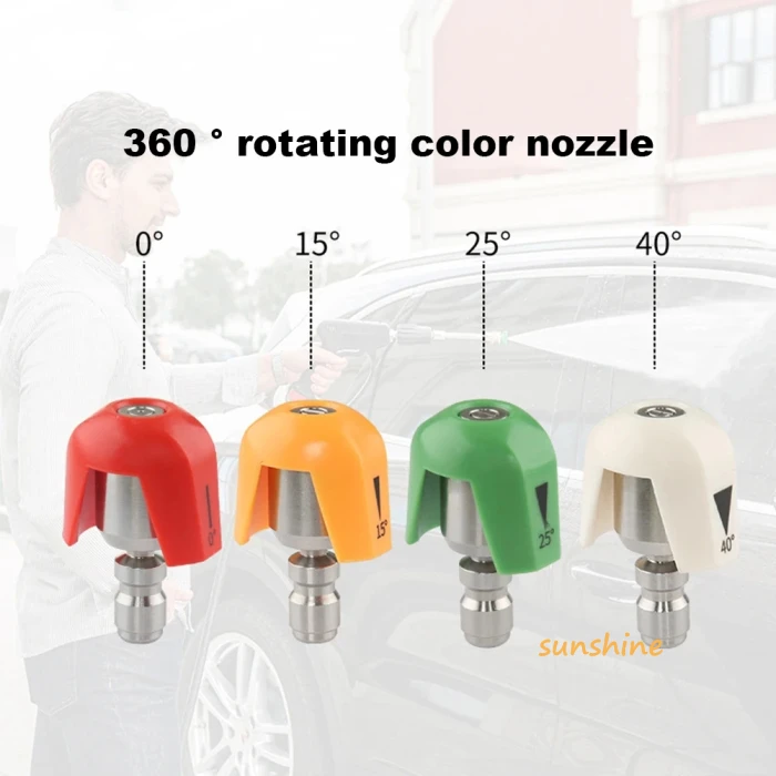 SS Car Washing Tips Spray Nozzle for High Pressure Washer 360 Degree 1/ ...