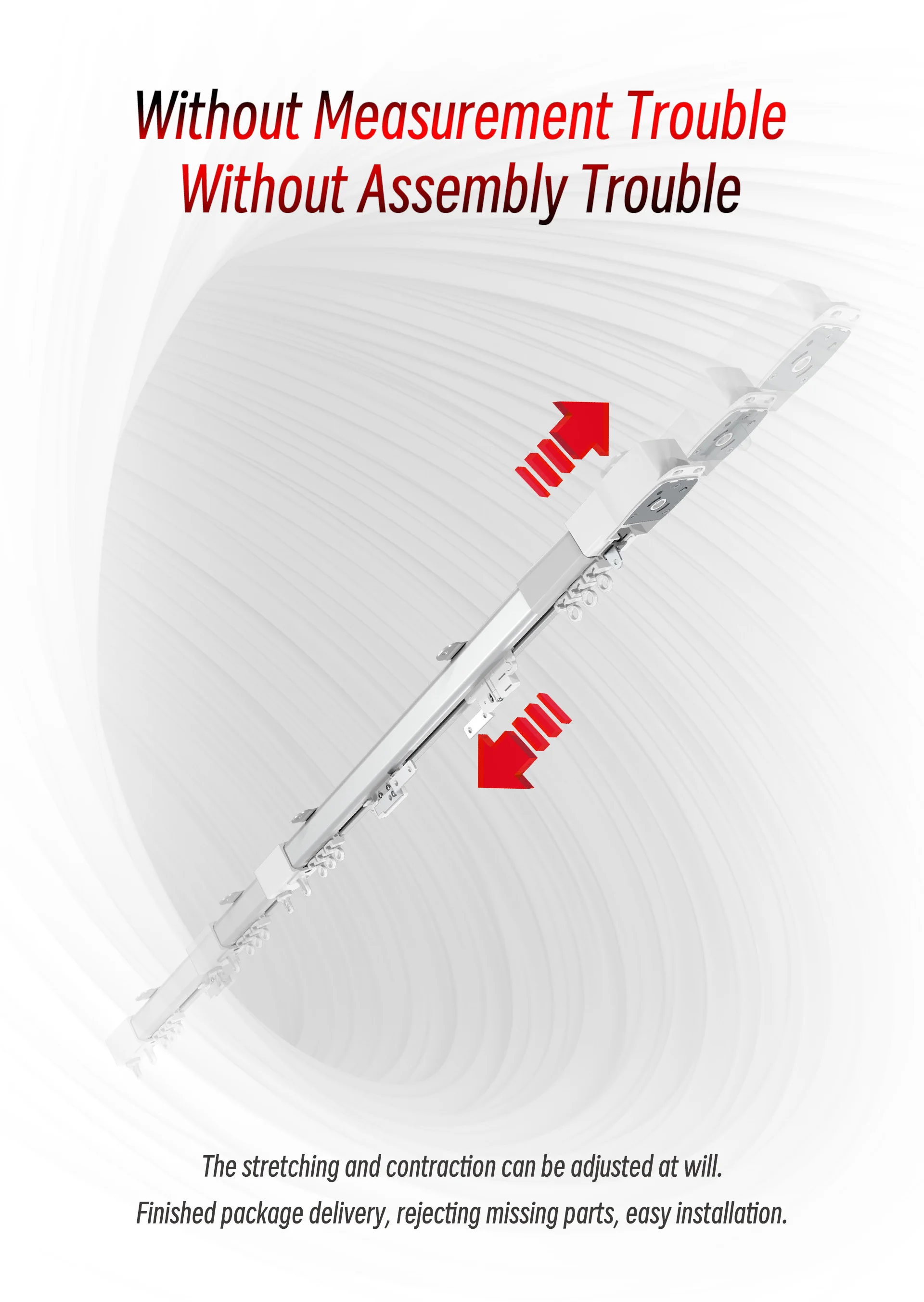 Adjustable Railing Motorized Telescopic Motorized Curtain Rail - Tuya Wifi Control
