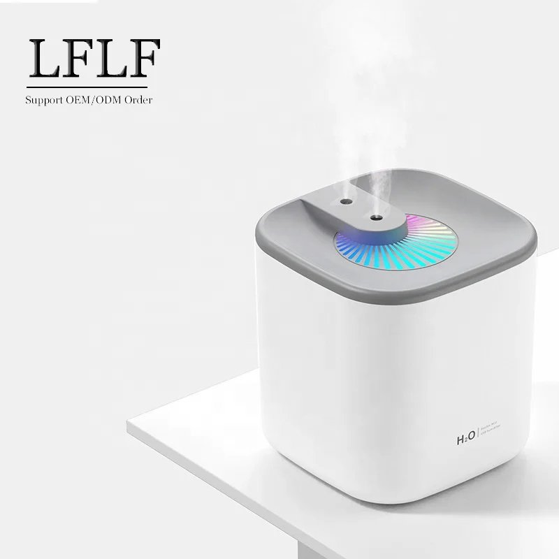 3000ml Dual Nozzle Humidifier Desktop OEM USB Portable Ultrasonic DQ118 Night Light Auto Timer Air Humidifier Double Spray