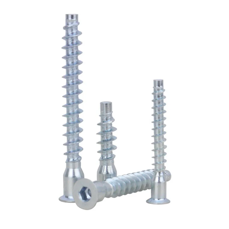 Hex Socket Countersunk Head Coarse Thread Chair Screw Confirmat Screw Wood Furniture Euro Joints Screws