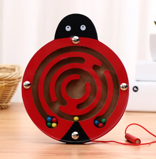 Maze Game Toy Early Learning Magnetic Puzzle Snail Monkey Labyrinth for Baby Toys 0-12 Months Baby Wooden Toys
