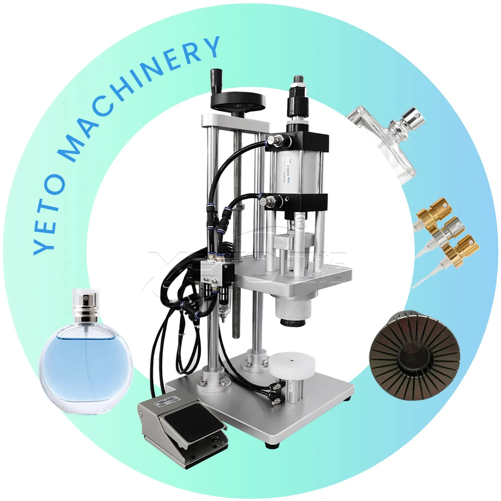 Semi Automatic Desk Type Sealer Closing Pump for Capping Small Sprayer Vial Glass Perfume Bottle Crimping Machine