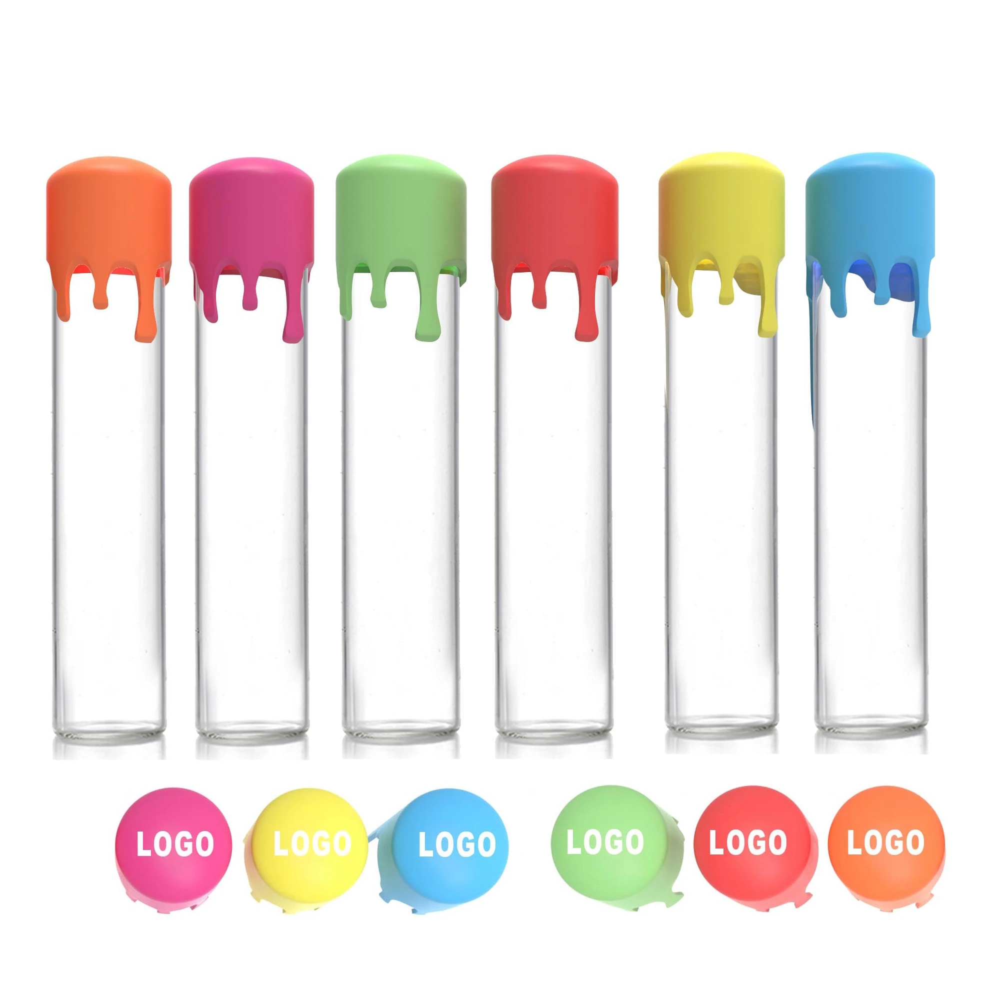 116mm 125mm 120mm Child Proof Screw Top Glass Tube Container For Prepacking Glass Tube