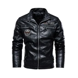 2021 New Men High Quality Fashion Coat Leather Jackets Motorcycle Style Male Casual Jackets For men outwear.