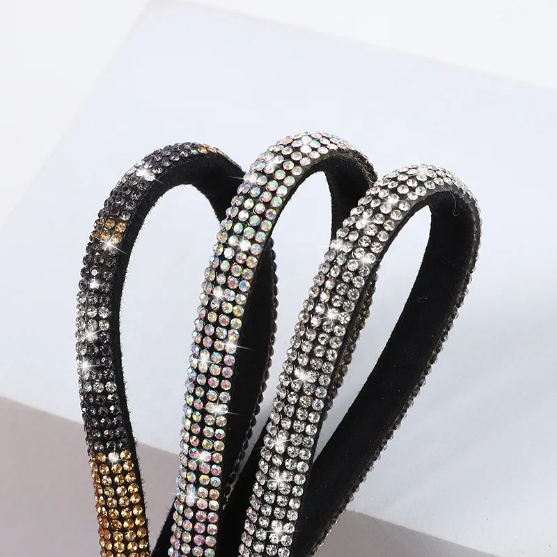 Glass Hotfix Rhinestone Lace Chain Strap Decorative Belt