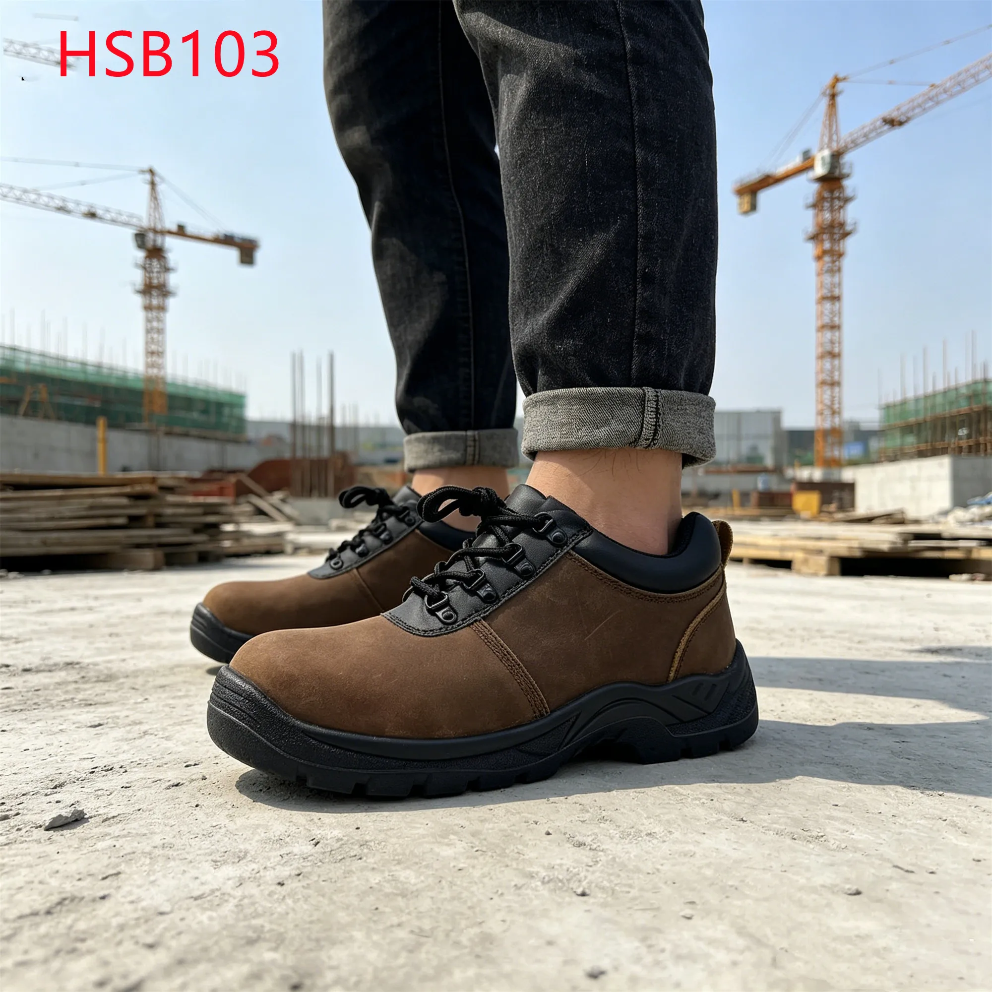 LXG,worksite-ready Best Crazy Horse Leather Security Footwear European Standard Hua Singh Work Boots with Steel Toe HSB103