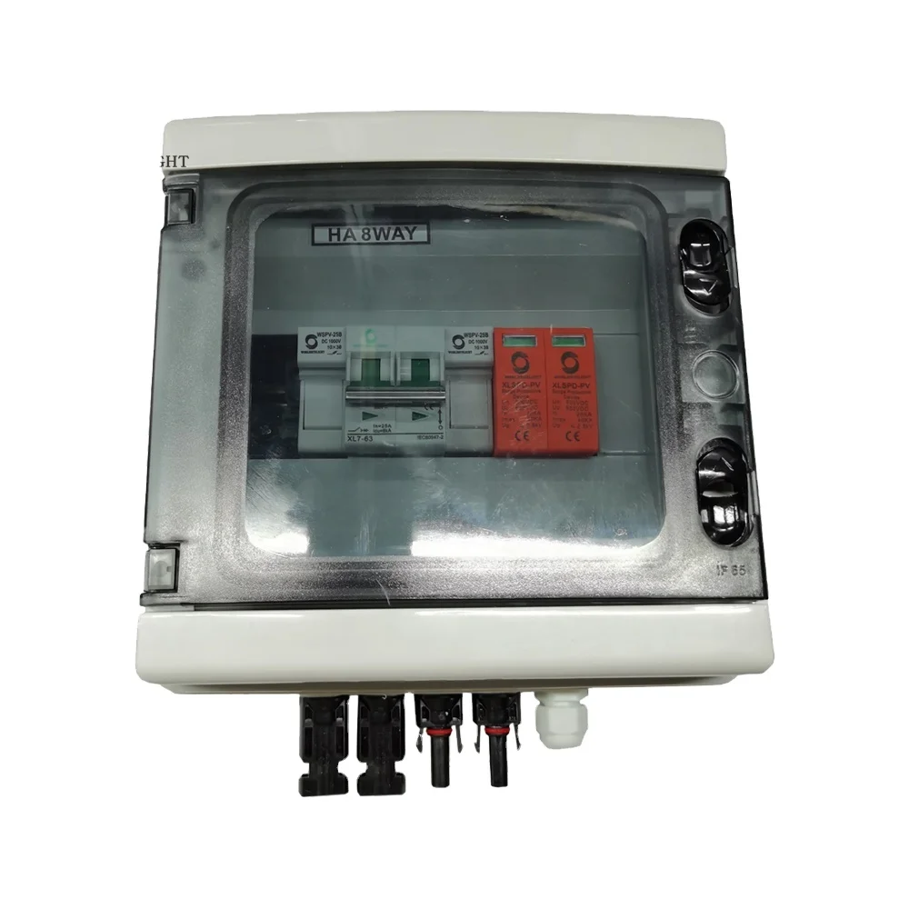 WSDB-PV1/1 IP65 1 IN 1 OUT 1 Strings Array 3KW 16A 500V DC Solar PV Array Combiner Box