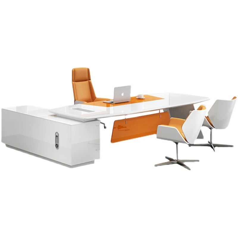 2024 Modern Simple Style MDF Material L Shape boss Ceo Office Desk Executive Desk