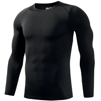 Hot Custom Logo Design Sports Running Fitness Quick Drying Tight Mens Sports Long Sleeved T Shirt GYM Man Woman