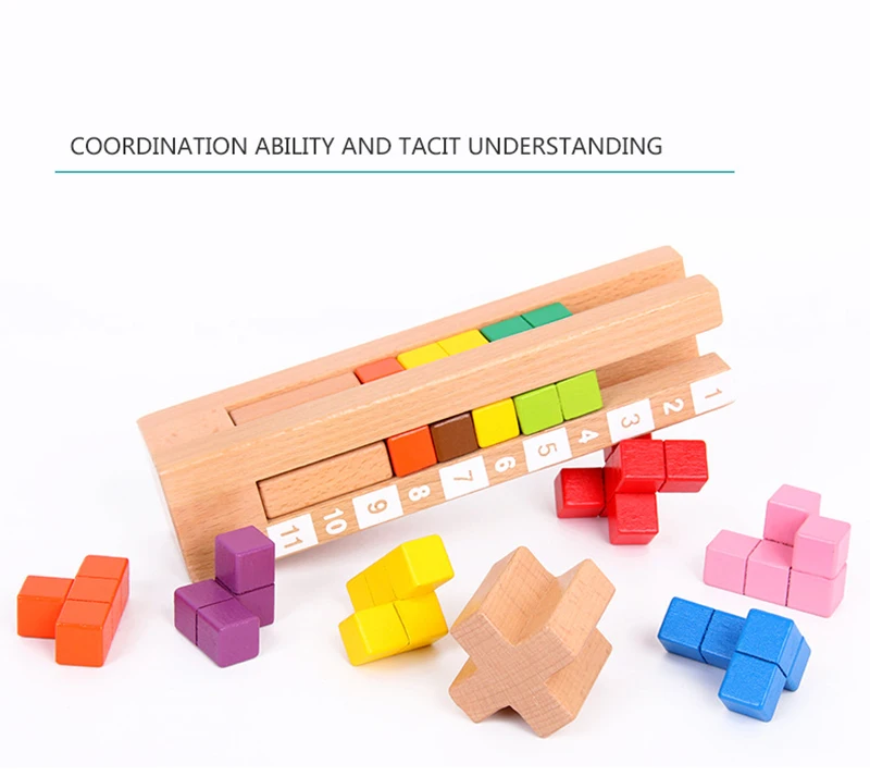 Stacking Toys Building Blocks Montessori Educational Wooden Toys Logic Training Game Preschool Brain Baby Toys Educational