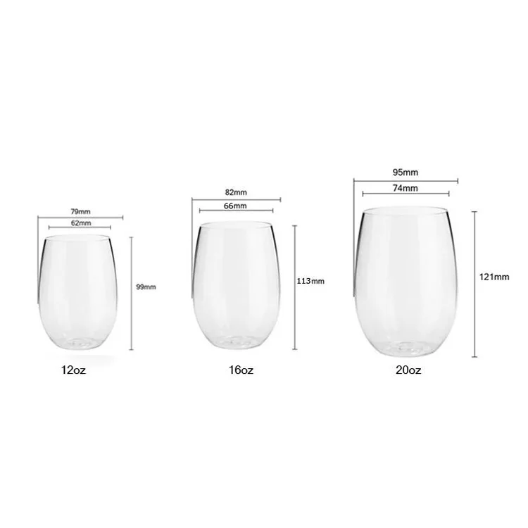 Bulk Pet Or Acrylic Plastic Wine Glass 14oz Welcome Custom Party ...