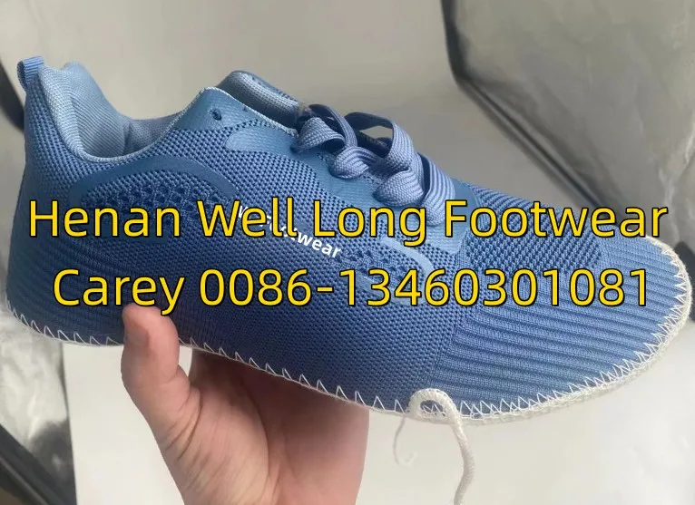 Breathable Running Shoe Upper Men Walking Shoes Cloak Knitted Semi Finished Warp Knit Upper