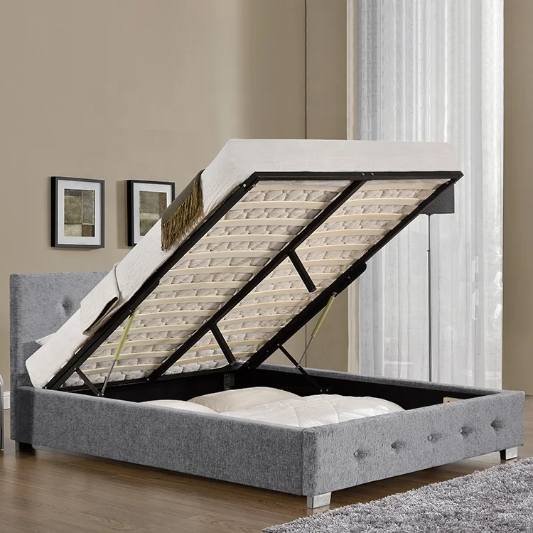 Willsoon Custom Modern Design Double King Size Ottoman Storage Fabric Bed Soft Wooden Frame Bedroom Furniture Supplier