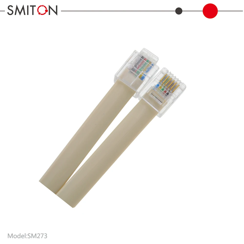 Телекоммуникационный RJ11 RJ12 RJ45 плоский телефонный кабель 6P6C-5M