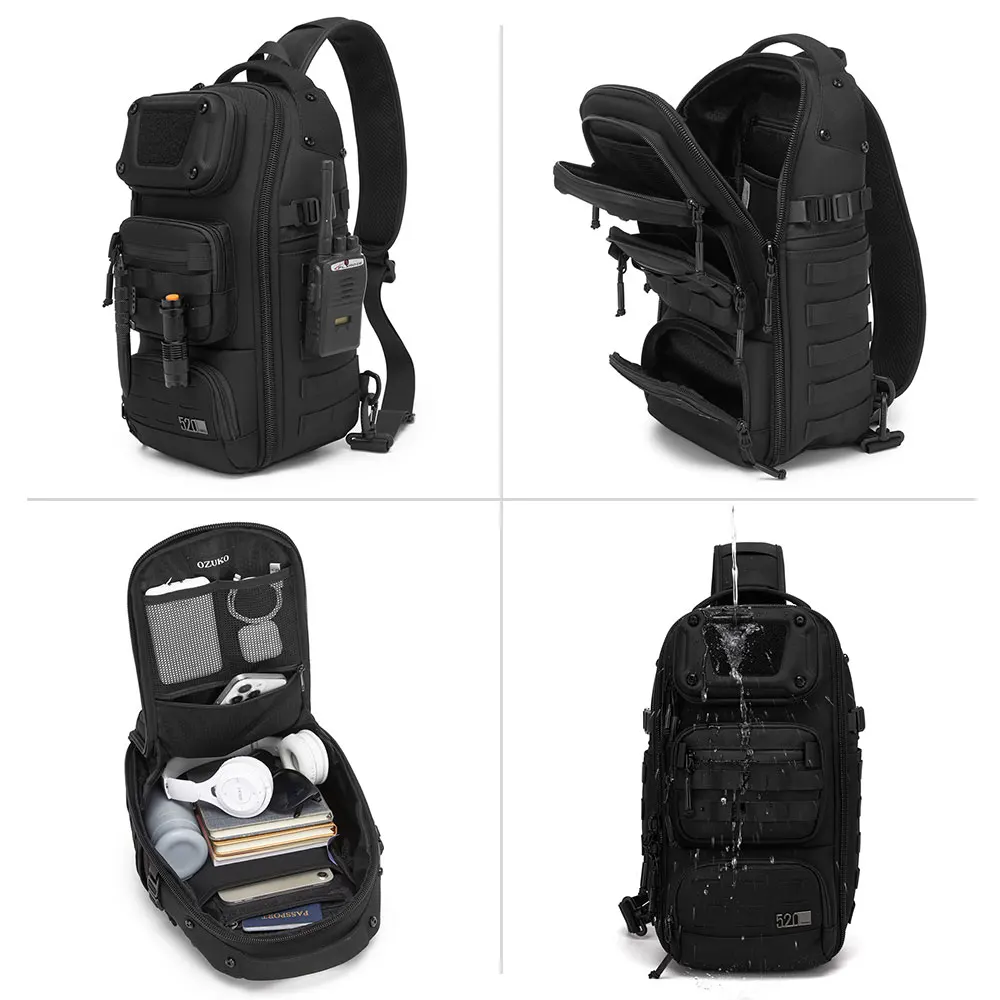 Ozuko 9912 Men's Outdoor Chest Pack ,5L Light Weight Hydration