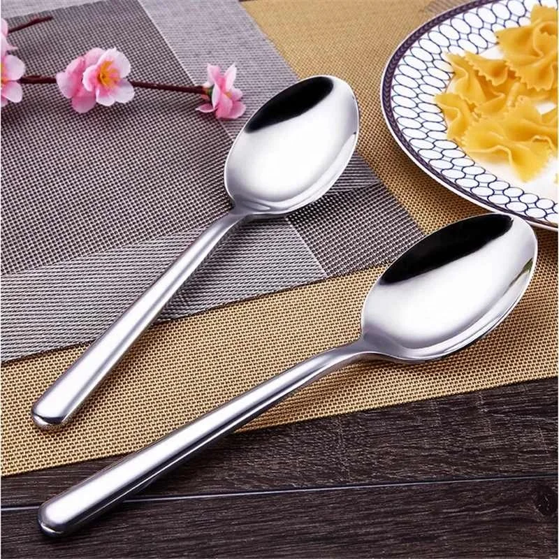 Sufanic Square Head Stainless Steel Spoons, Rice& Soup Spoons, Large Spoons  For Home