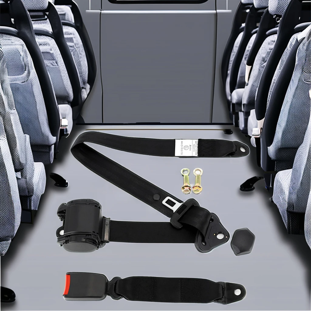 OEM Logo Universal Retractable 3-Point Polyester Nylon ABS Plastic Steel Metal Components Durable Car Safety Seat Belt