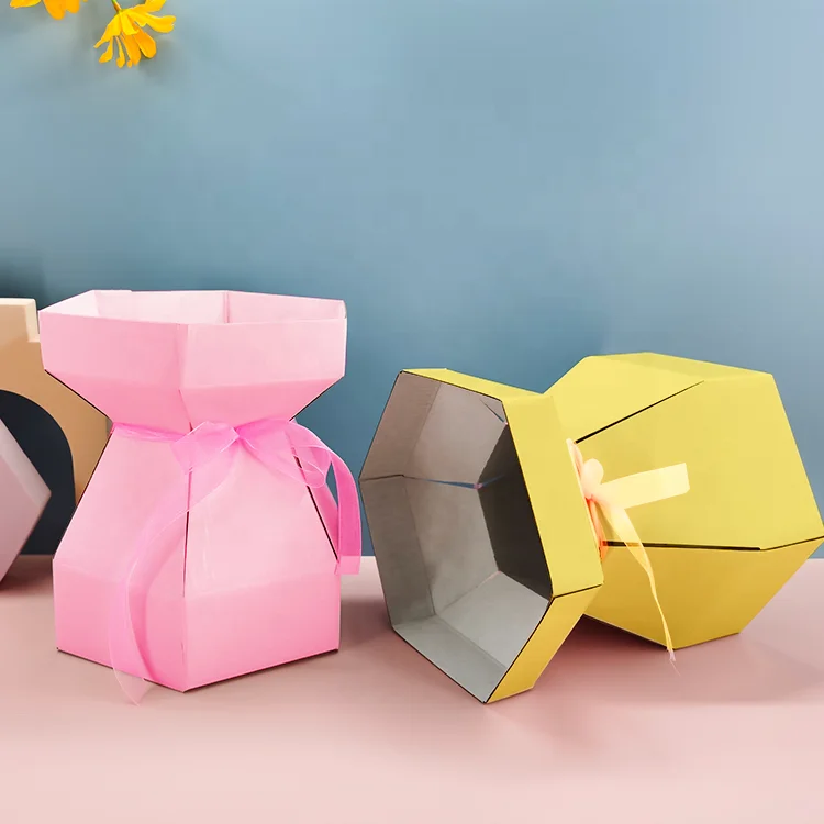 Custom Paper Printing Cupcake Bouquet Floral Boxes Flower Packaging Box for Bouquets