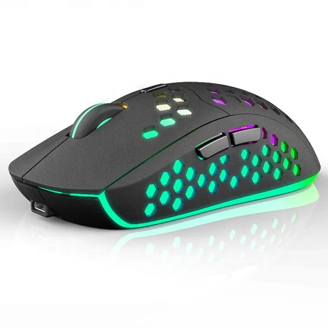 Factory Directly Supply USB Receiver RGB 7 Colors PC Mouse Wireless Optical Rechargeable Silent Wireless Gaming Mouse