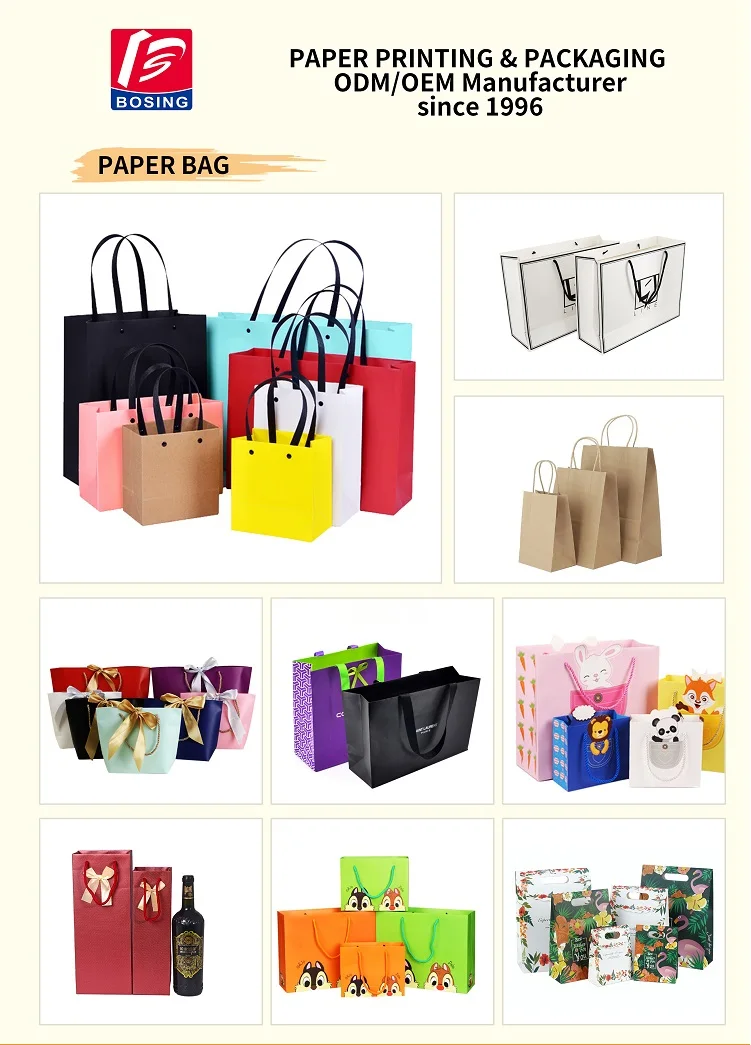 Luxury Black Recycled Shopping Gift Packaging Paper Bag China