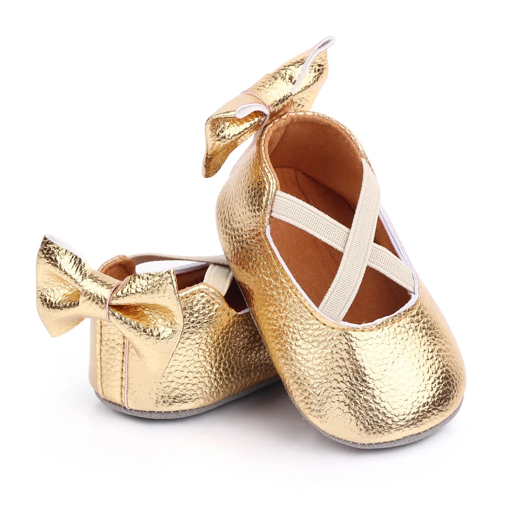 Newborn toddler shoes lovely bow baby girls princess shoes girls soft sole walking shoes wholesale factory