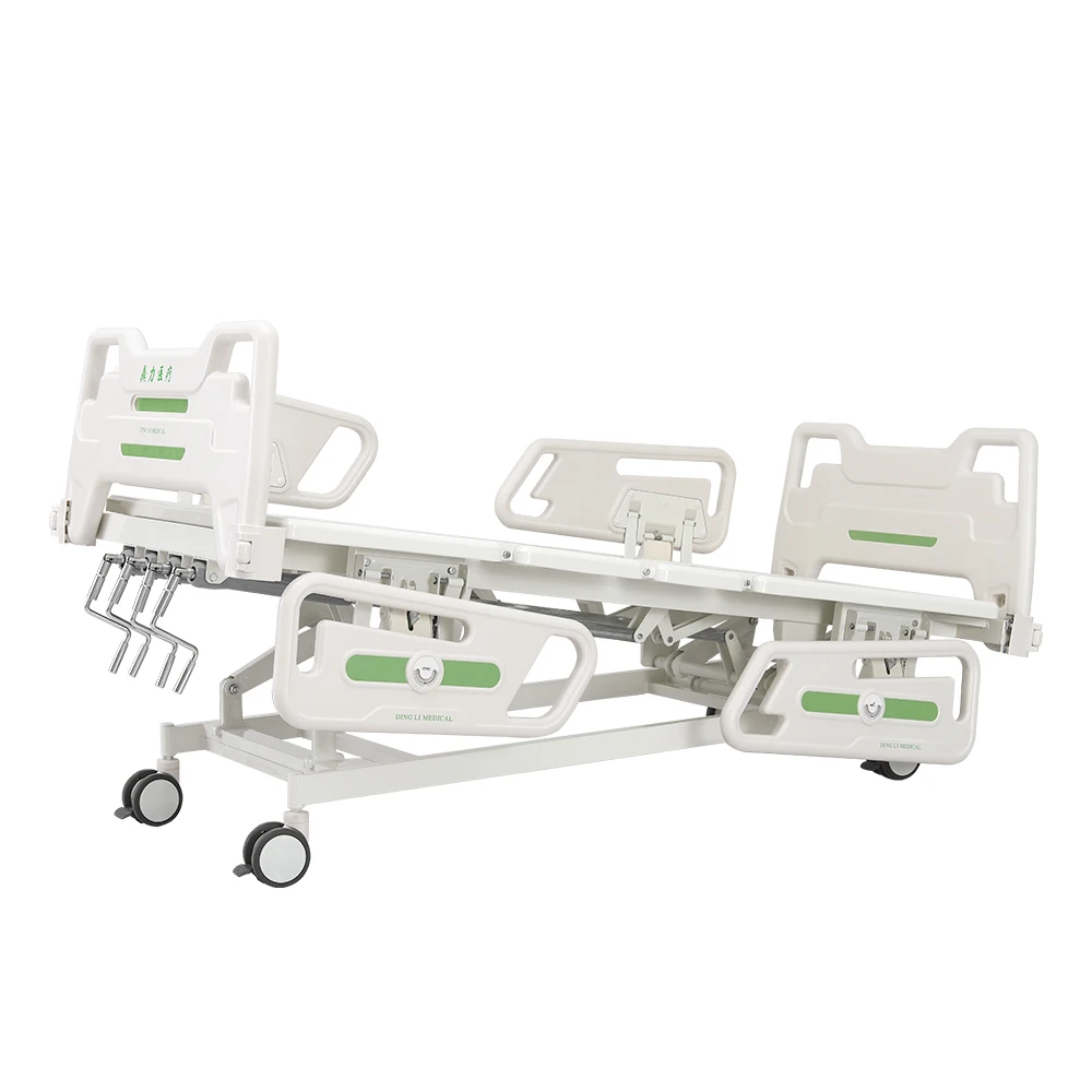 Stainless Steel Modern Four Split Rail Manual Nursing Bed-Five Function Therapeutic Equipment Trendelenburg Mechanism CE School 5