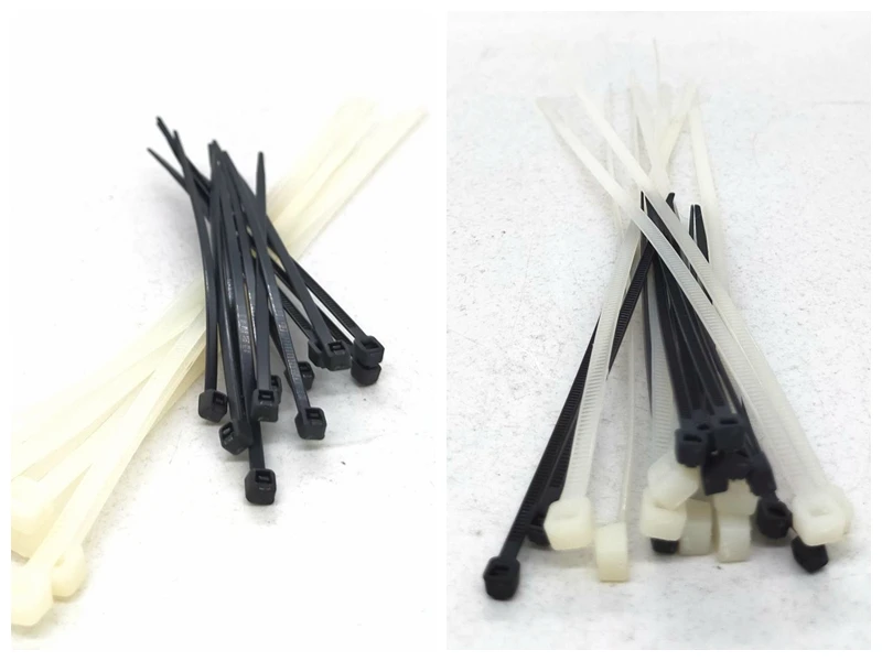 Черная пластиковая кабельная стяжка из