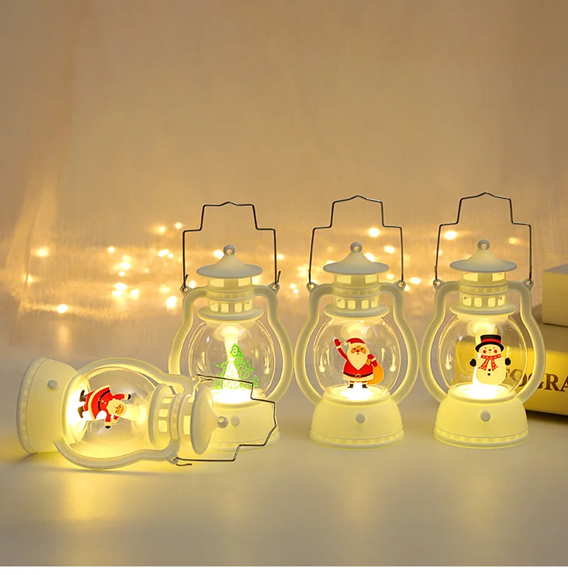 Christmas decoration lantern hand-held Santa Claus night lantern LED small lamp plastic lantern