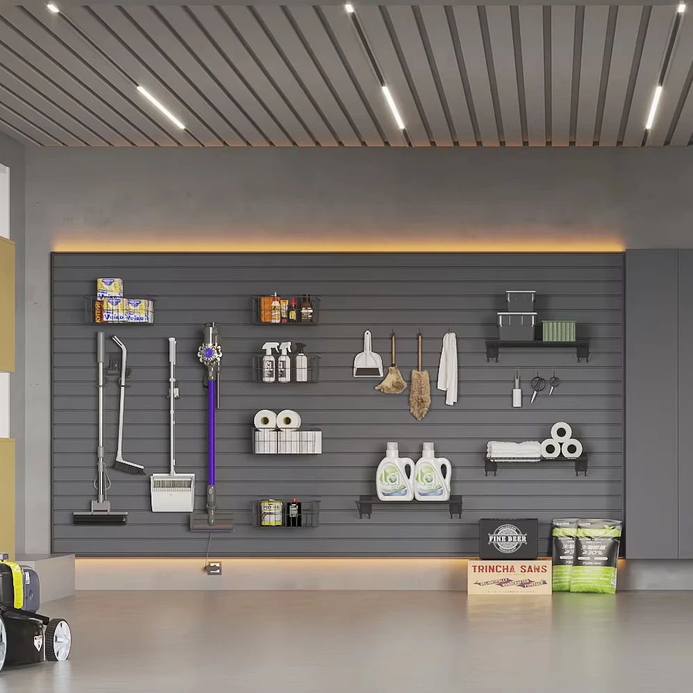 High Quality Heavy-Duty Trending Unique Features Zero Formaldehyde  Wall Solution WPC Slat Wall Panel for Garage