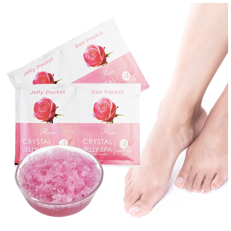 Hot Sale Jelly Pedi Packs Vegan Green Tea Rose Moisturizing Crystals