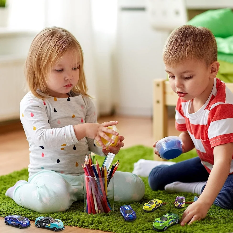 Lot De 24 Petites Voitures Jouets – 4 Roues Motrices, Fonction Retrait, Métal/plastique, Dès 3 Ans