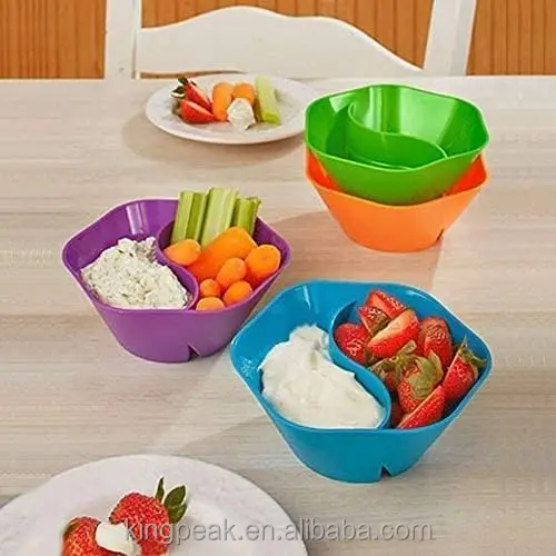 Double Dipper Snack And No Soggy Cereal Bowl Perfect For Chips Dips