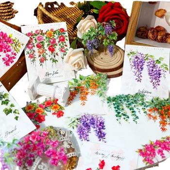 20-Pack PET Vine Branches and Flowers Series Decorative Stickers Landscape Material with Unique Design