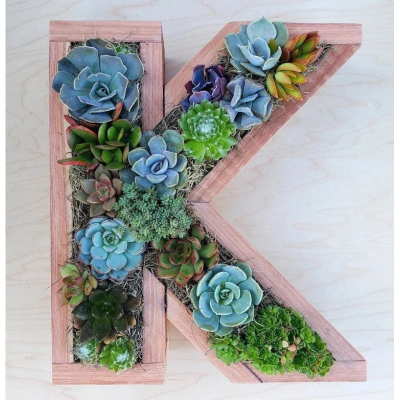 Multi Types Containers Wood Craft Garden Decoration Creative Letters ...