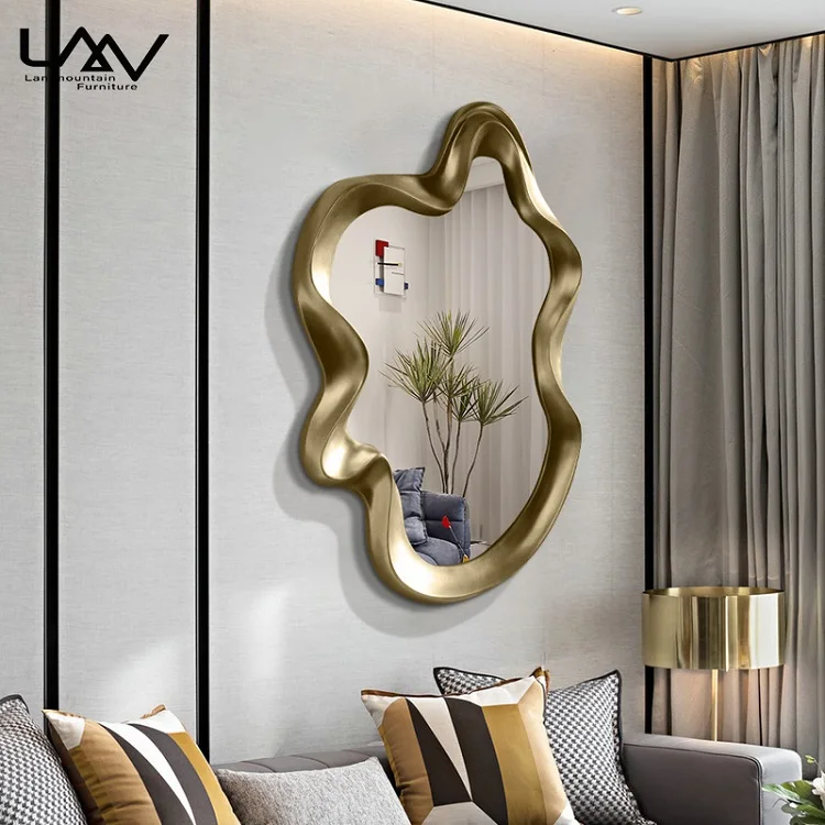 アンティーク 家具 姿鏡 ゴールド 壁掛けミラー ヴィンテージ キュ