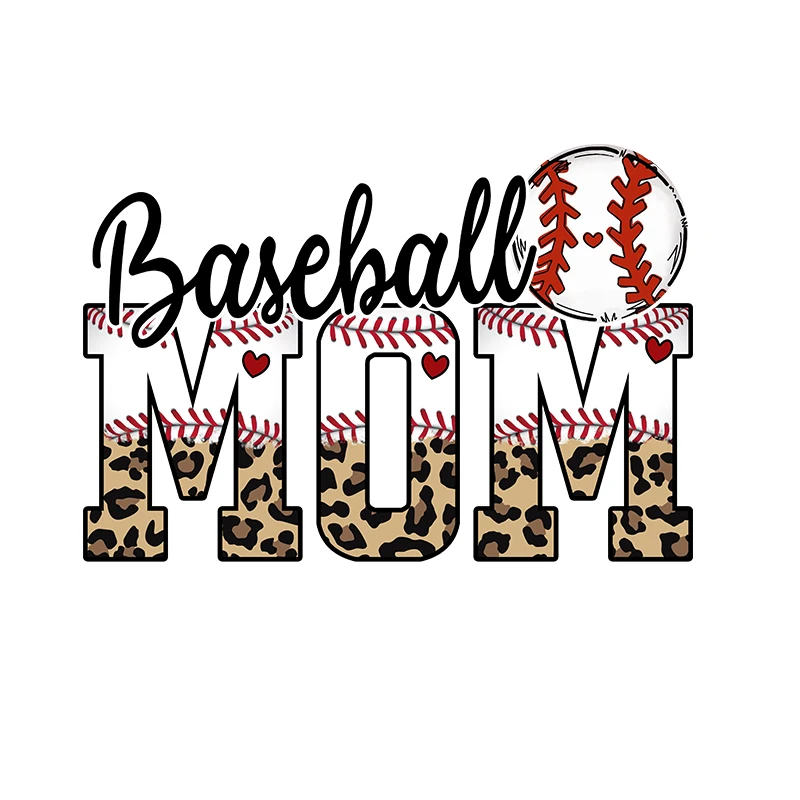 Leopard Baseball Printable Transfer Iron on Baseball Mom Heat DTF Transfer Design for Shirts