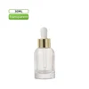 Flacon transparent 30ml - cercle doré + tête de colle blanche