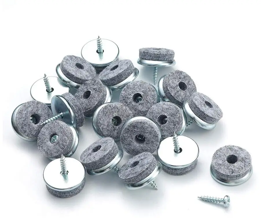 Round on Felt Furniture Pads With Nail Screw for Glides Wooden Furniture Legs
