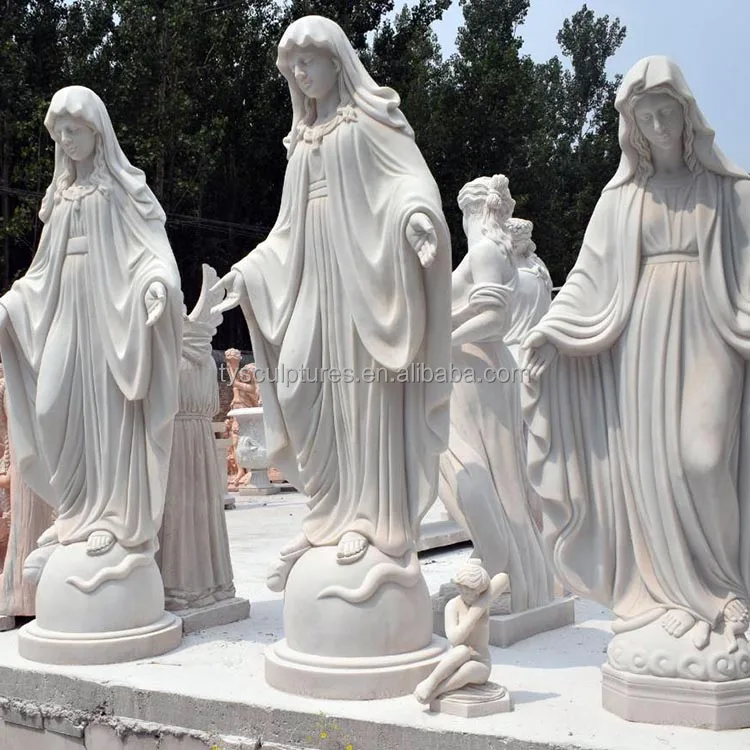 Hand carved religious white marble Virgin Mary statue| Alibaba.com