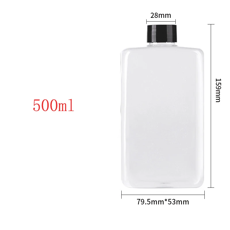 New Design 250ML 350ML 500ML Plastic Hip Flask Bottle. 8oz 12oz 16oz Liquor Whiskey Alcohol Flask