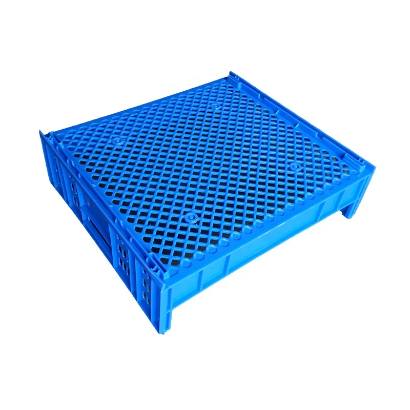 Blue Mesh Hygenic Stackable Plastic Bakery Australian Large Sturdy Folding Bread Crates Bread Tray for Bread Food Move