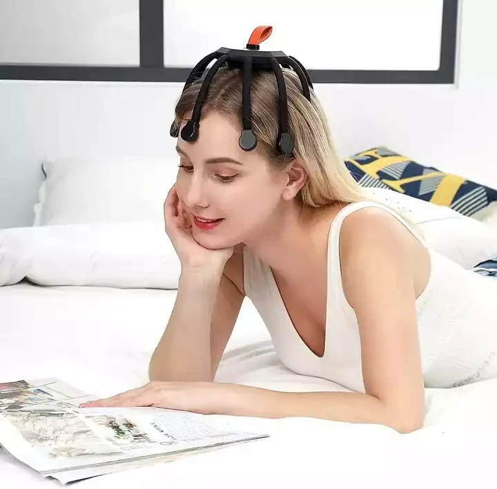 New Design Automatic 10 Motors Electric Vibrating Head Massager Cordless Portable Head Massager