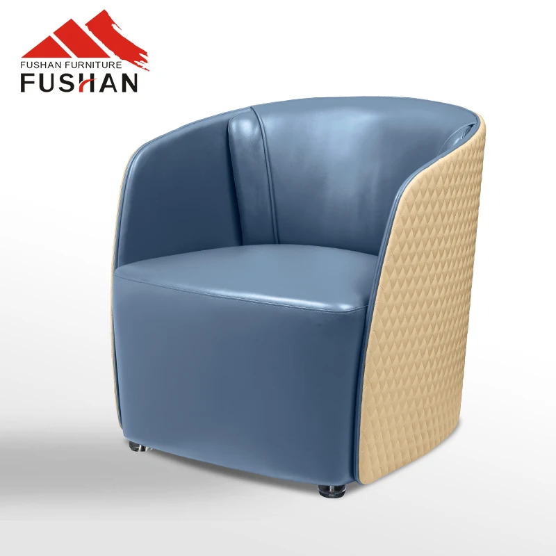 luxury comfortable leisure  metal chair Nordic fabric couch single sofa living room home use