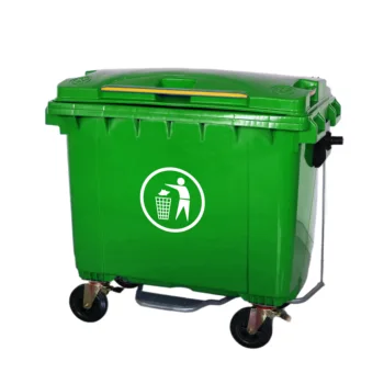 New Style 660 Litre Outdoor Recycle Wheelie Rubbish Container Green Garbage Waste Bins Plastic Trash Bin With Foot Pedal