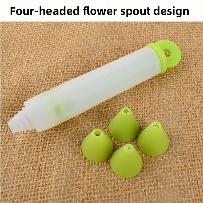 Silicone Chocolate Cream Gun for Baking Tools Like Piping Pen Cookies Milking Oil Nozzle Cake Writing Pen factory